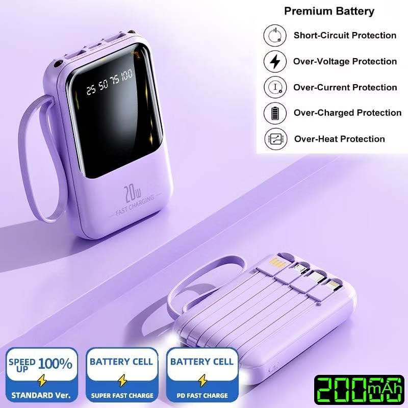 Powerbank 20000 mAh + 4 USB fast charging